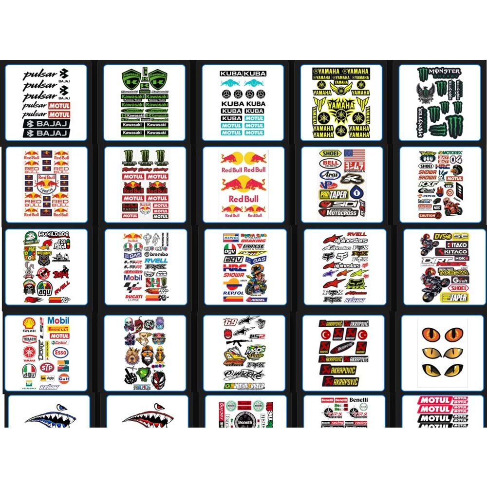 ETİKET STIKER seti A4 karışık