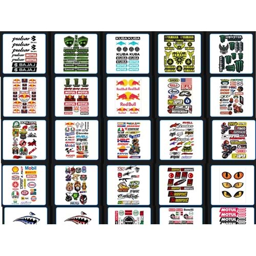 ETİKET STIKER seti A4 karışık